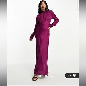 Asos Satin Fuschia gown